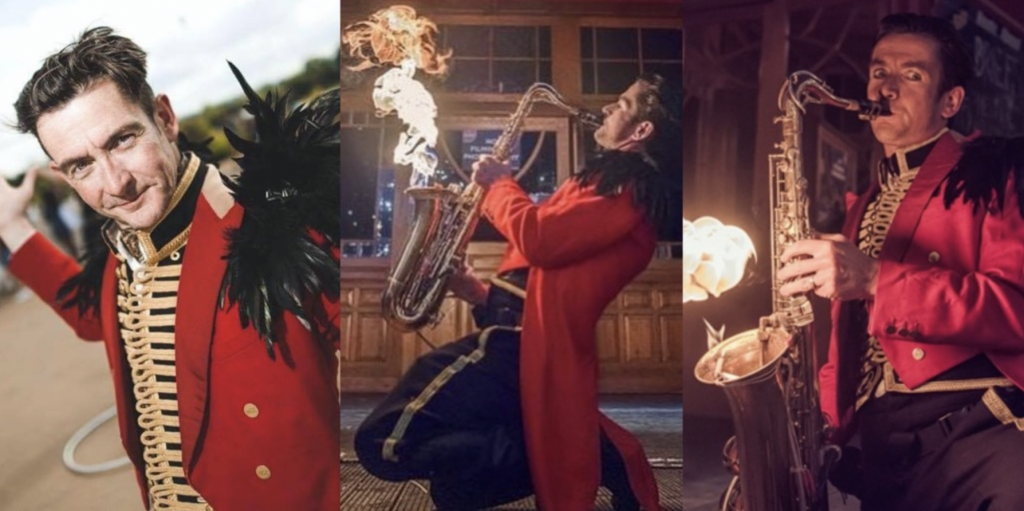 Book Unusual Flaming Saxophonist Event Performer